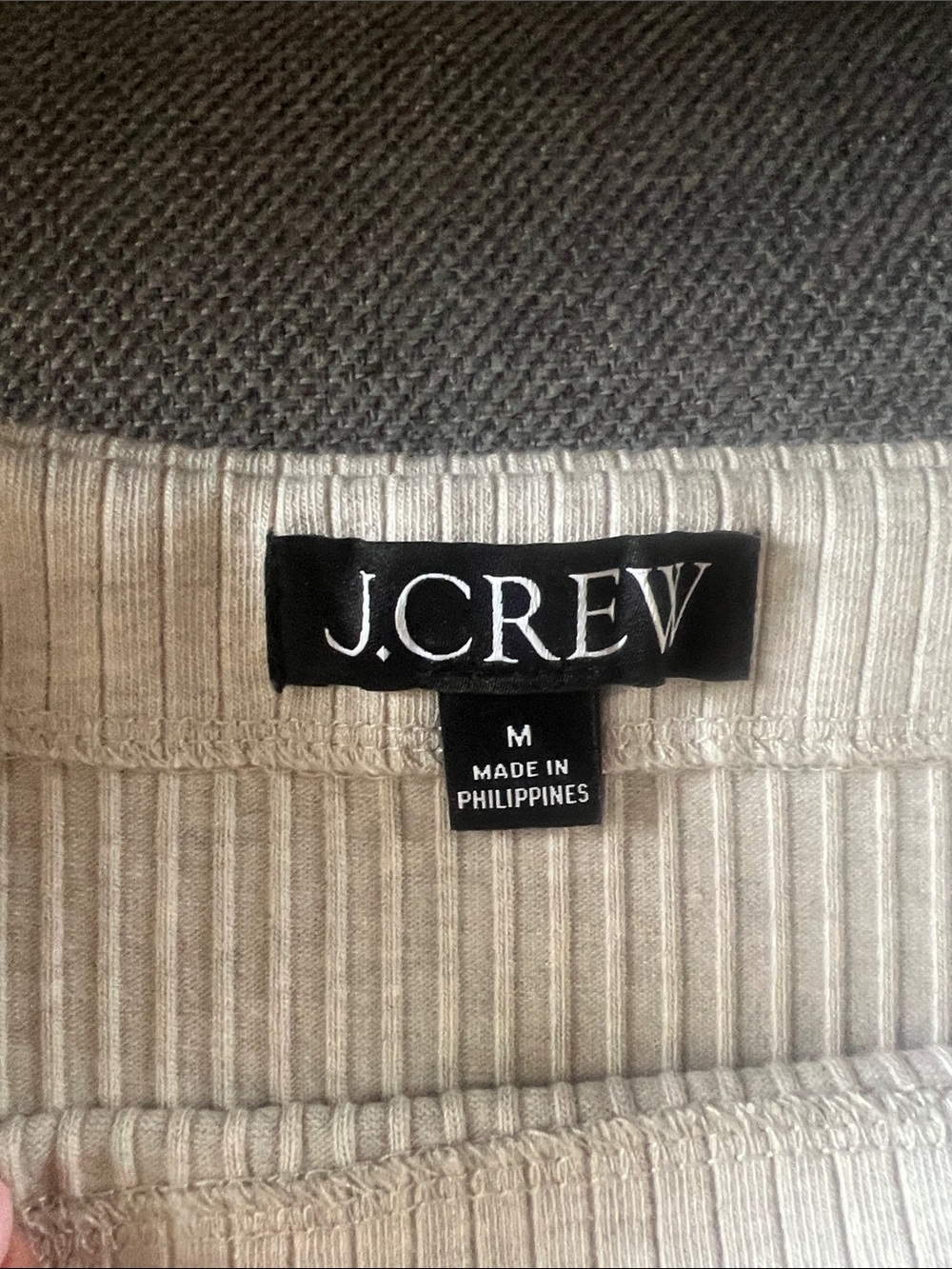 J. Crew Cream Ribbed Button-Side Tank - Picture 2 of 4